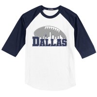 Dallas Texas Skyline City Football Fan Baseball Sleeve Shirt