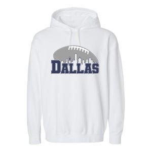 Dallas Texas Skyline City Football Fan Garment-Dyed Fleece Hoodie