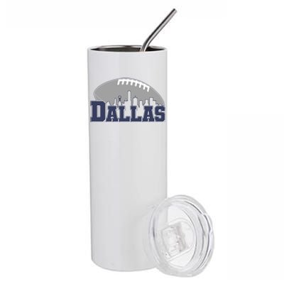 Dallas Texas Skyline City Football Fan Stainless Steel Tumbler