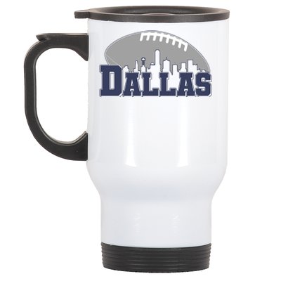 Dallas Texas Skyline City Football Fan Stainless Steel Travel Mug