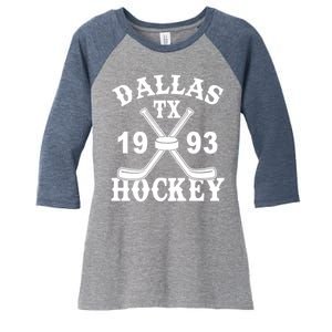 Dallas Texas TX Hockey 1993 Women's Tri-Blend 3/4-Sleeve Raglan Shirt