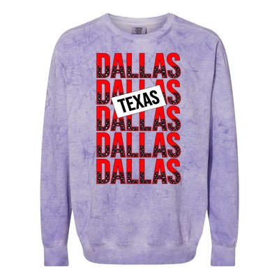 Dallas Texas Typography Colorblast Crewneck Sweatshirt