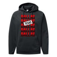 Dallas Texas Typography Performance Fleece Hoodie