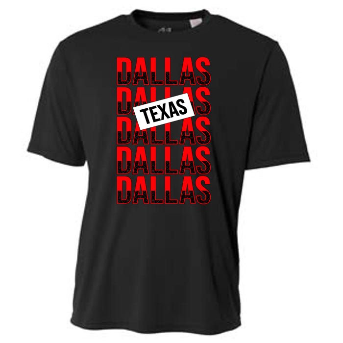 Dallas Texas Typography Cooling Performance Crew T-Shirt