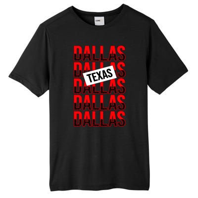 Dallas Texas Typography Tall Fusion ChromaSoft Performance T-Shirt