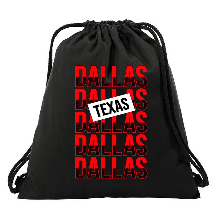 Dallas Texas Typography Drawstring Bag