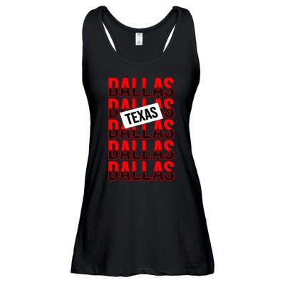 Dallas Texas Typography Ladies Essential Flowy Tank