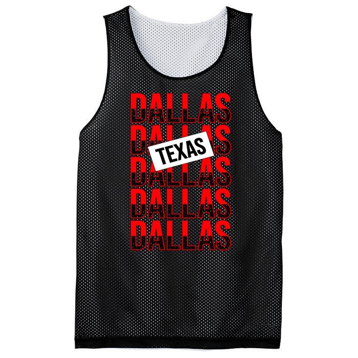 Dallas Texas Typography Mesh Reversible Basketball Jersey Tank