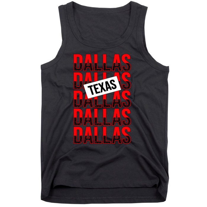 Dallas Texas Typography Tank Top