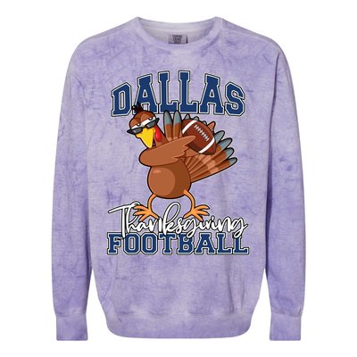 Dallas Thanksgiving Football Fan Colorblast Crewneck Sweatshirt