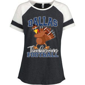 Dallas Thanksgiving Football Fan Enza Ladies Jersey Colorblock Tee