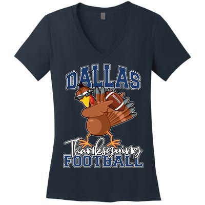 Dallas Thanksgiving Football Fan Women's V-Neck T-Shirt