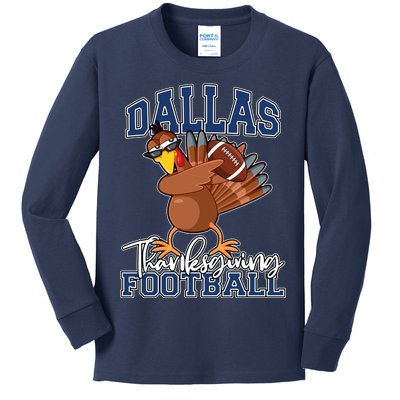 Dallas Thanksgiving Football Fan Kids Long Sleeve Shirt