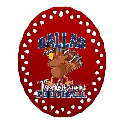 Dallas Thanksgiving Football Fan Ceramic Oval Ornament