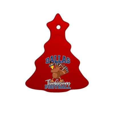 Dallas Thanksgiving Football Fan Ceramic Tree Ornament