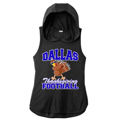 Dallas Thanksgiving Football Funny Dabbing Turkey Ladies PosiCharge Tri-Blend Wicking Draft Hoodie Tank