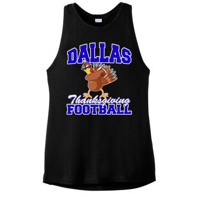 Dallas Thanksgiving Football Funny Dabbing Turkey Ladies PosiCharge Tri-Blend Wicking Tank