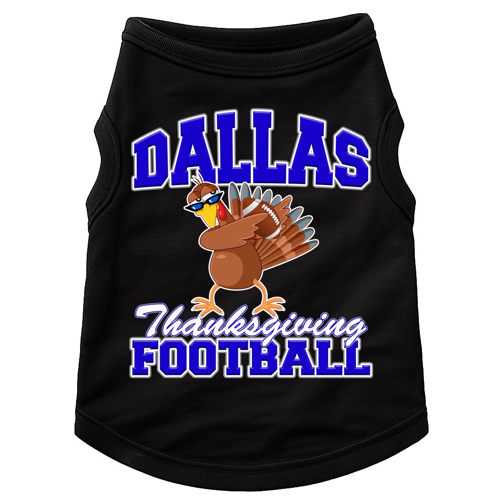 Dallas Thanksgiving Football Funny Dabbing Turkey Doggie Tank