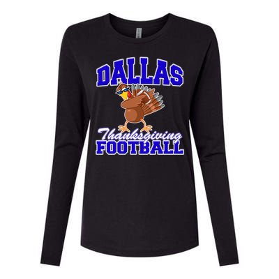 Dallas Thanksgiving Football Funny Dabbing Turkey Womens Cotton Relaxed Long Sleeve T-Shirt