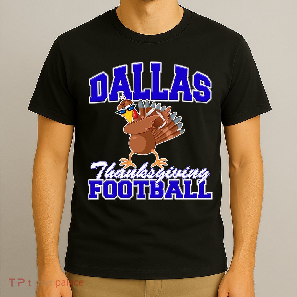 Dallas Thanksgiving Football Funny Dabbing Turkey T-Shirt