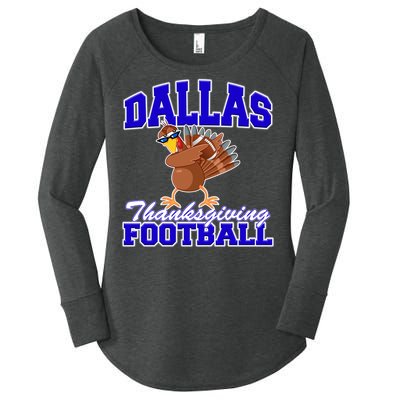 Dallas Thanksgiving Football Funny Dabbing Turkey Women's Perfect Tri Tunic Long Sleeve Shirt