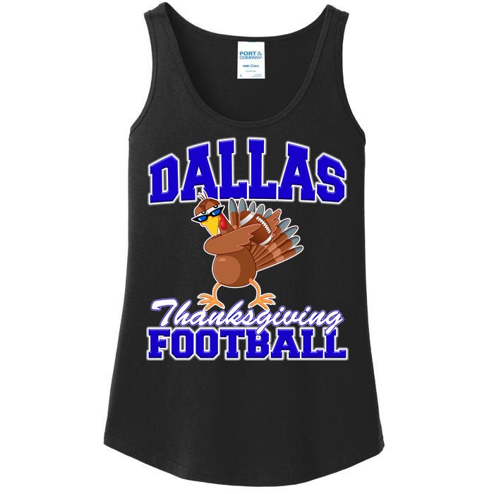 Dallas Thanksgiving Football Funny Dabbing Turkey Ladies Essential Tank