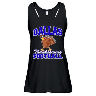 Dallas Thanksgiving Football Funny Dabbing Turkey Ladies Essential Flowy Tank