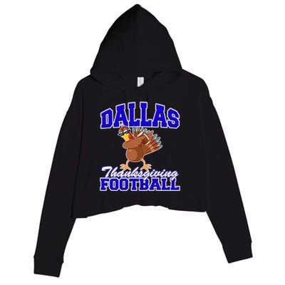 Dallas Thanksgiving Football Funny Dabbing Turkey Crop Fleece Hoodie