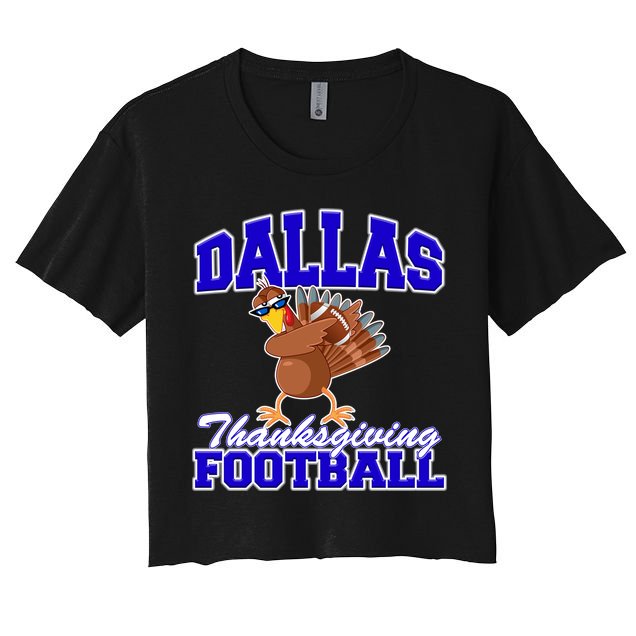 Dallas Thanksgiving Football Funny Dabbing Turkey Crop Top