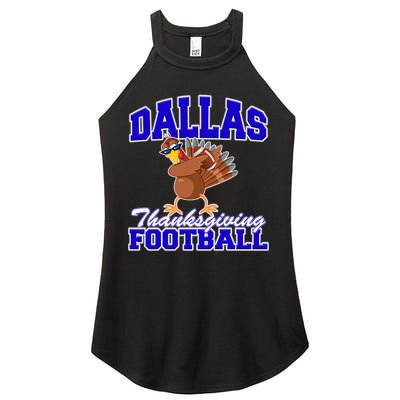 Dallas Thanksgiving Football Funny Dabbing Turkey Women’s Perfect Tri Rocker Tank