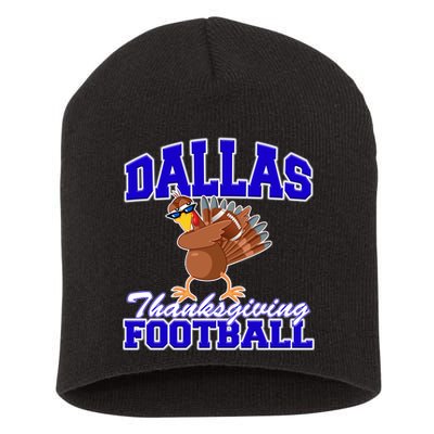 Dallas Thanksgiving Football Funny Dabbing Turkey Short Acrylic Beanie