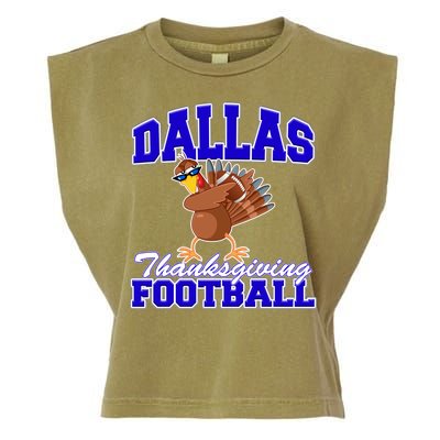 Dallas Thanksgiving Football Funny Dabbing Turkey Garment-Dyed Women's Muscle Tee