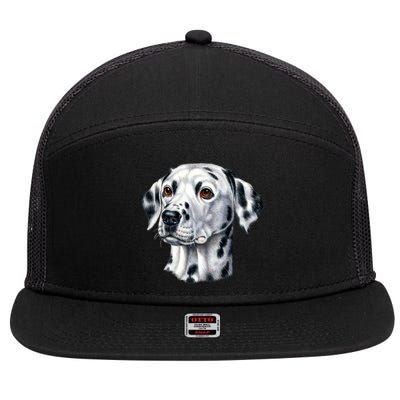 Dalmatian Face 7 Panel Mesh Trucker Snapback Hat