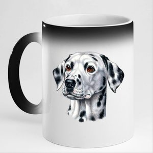 Dalmatian Face 11oz Black Color Changing Mug