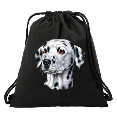 Dalmatian Face Drawstring Bag