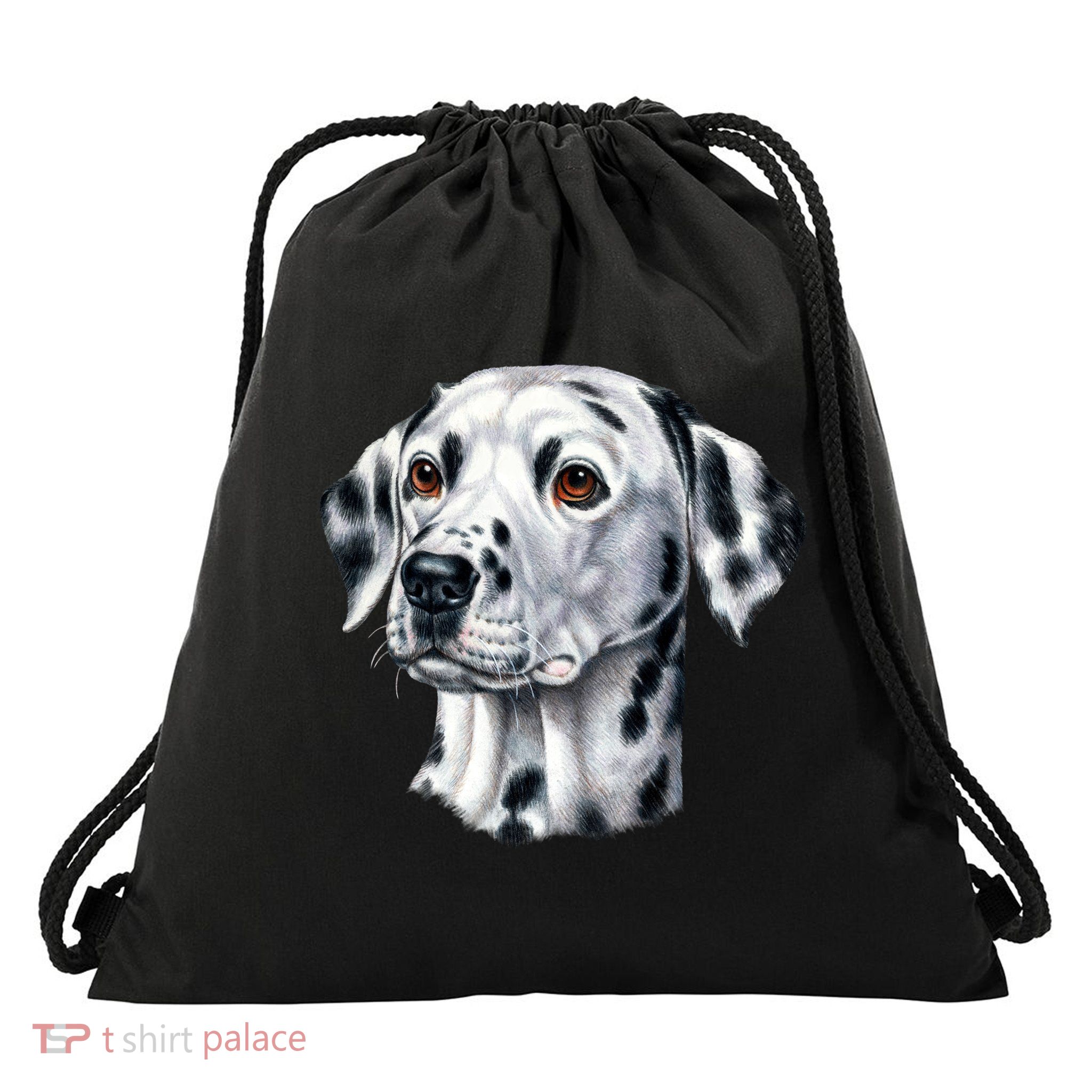 Dalmatian Face Drawstring Bag