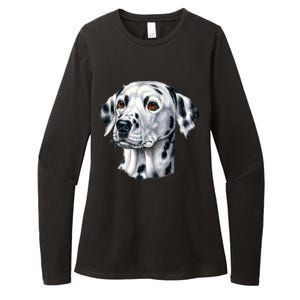 Dalmatian Face Womens CVC Long Sleeve Shirt