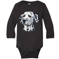 Dalmatian Face Baby Long Sleeve Bodysuit