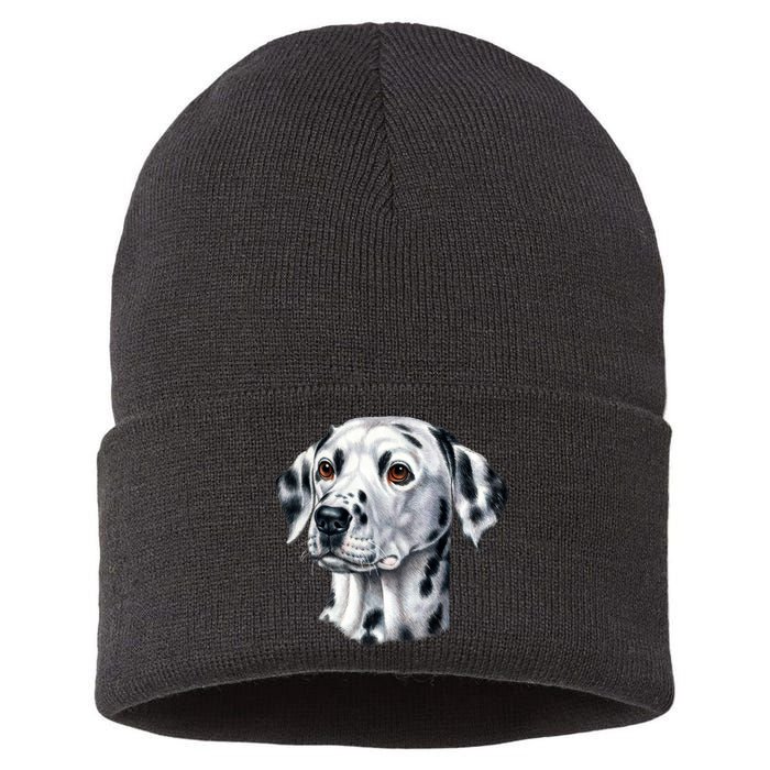 Dalmatian Face Sustainable Knit Beanie