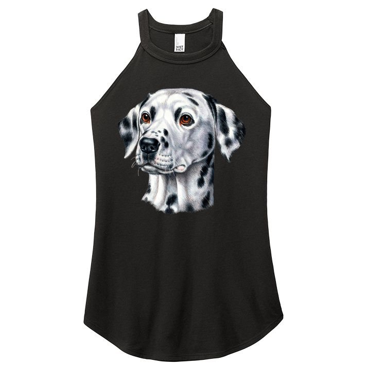 Dalmatian Face Women's Perfect Tri Rocker Tank