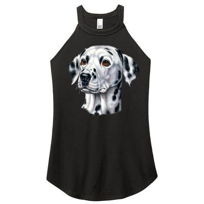 Dalmatian Face Women’s Perfect Tri Rocker Tank