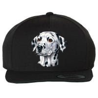 Dalmatian Face Wool Snapback Cap