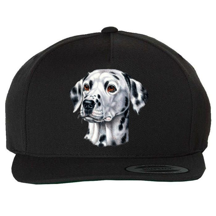 Dalmatian Face Wool Snapback Cap