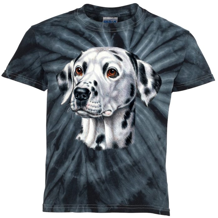 Dalmatian Face Kids Tie-Dye T-Shirt