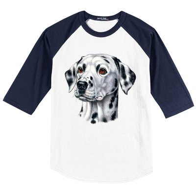 Dalmatian Face Baseball Sleeve Shirt