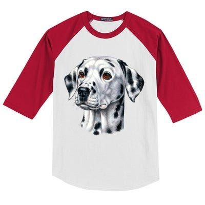 Dalmatian Face Kids Colorblock Raglan Jersey