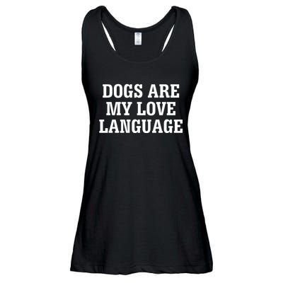 Dogs Are My Love Language Gift Ladies Essential Flowy Tank