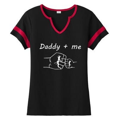 Daddy And Me Best Dad Ever Fist Bump Funny Fathers Day Funny Gift Ladies Halftime Notch Neck Tee