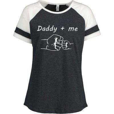 Daddy And Me Best Dad Ever Fist Bump Funny Fathers Day Funny Gift Enza Ladies Jersey Colorblock Tee