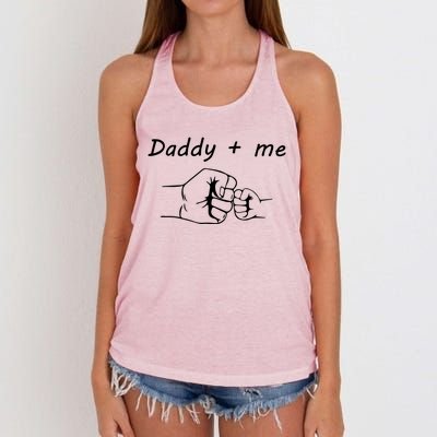 Daddy And Me Best Dad Ever Fist Bump Funny Fathers Day Funny Gift Women's Knotted Racerback Tank